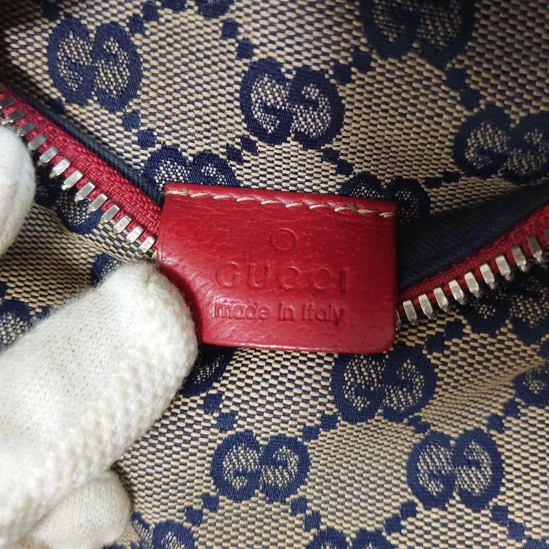 GUCCI グッチ ウエストポーチ ボディバッグ GGキャンバス レッド ブルー
