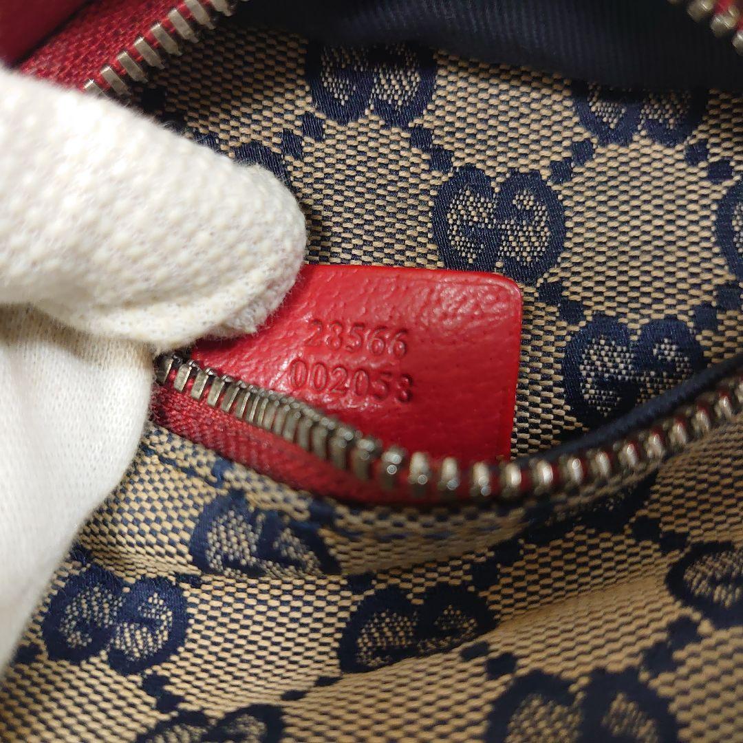 GUCCI グッチ ウエストポーチ ボディバッグ GGキャンバス レッド ブルー