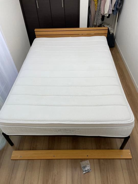 ウォールナットヘッドパネルベッド　ニトリ NSleep マットレスセット