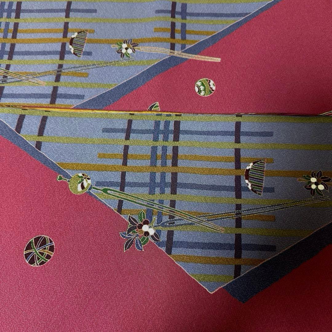 やまと誂製　正絹小紋　名古屋帯　長襦袢　帯締め　しつけ糸付き　４点セット