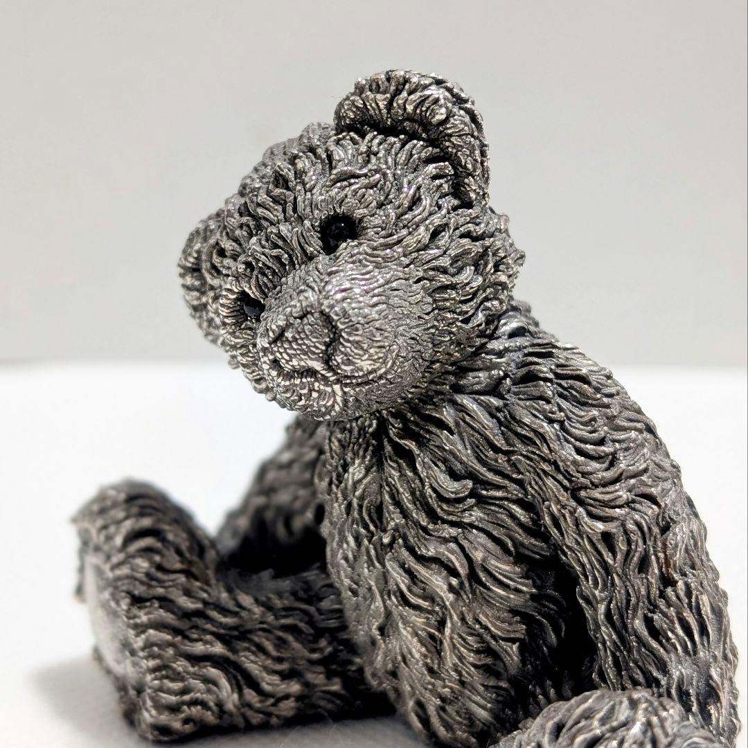 純銀張 英国 スターリングシルバー ホールマーク テディベア 彫刻 くま