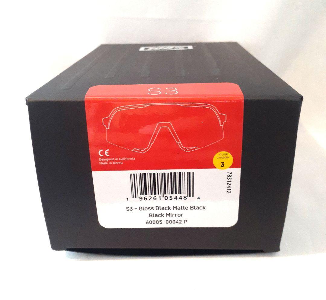 新モデル 100% S3 マットグロスブラック ワンハンドレッド サングラス