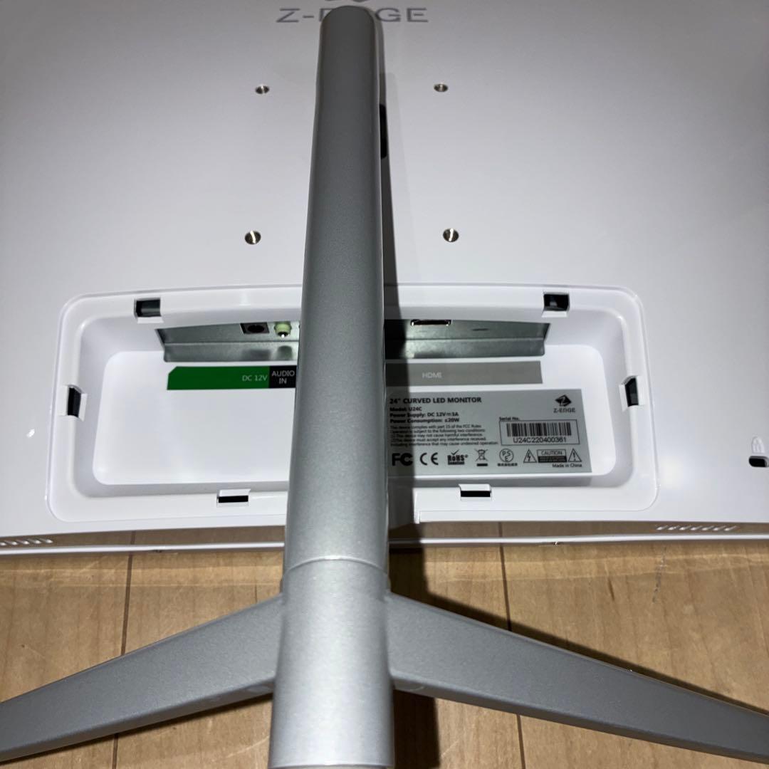 安い！Z-Edge湾曲ゲーミングモニター 24型 75Hz スピーカー　美品