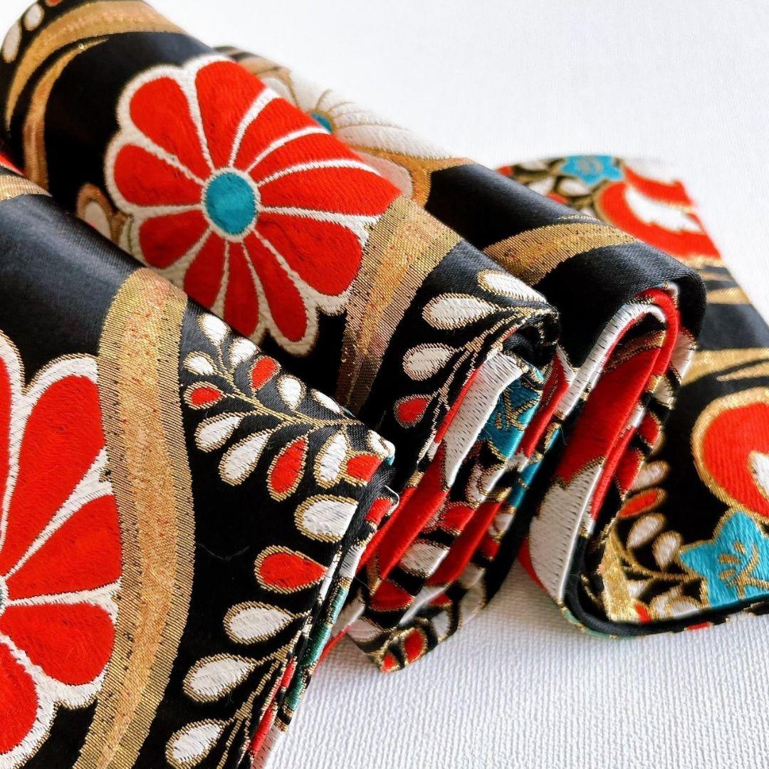 七五三　７歳フルセット　アンティーク　長着＆帯＆長襦袢＆草履＆小物セット　赤地