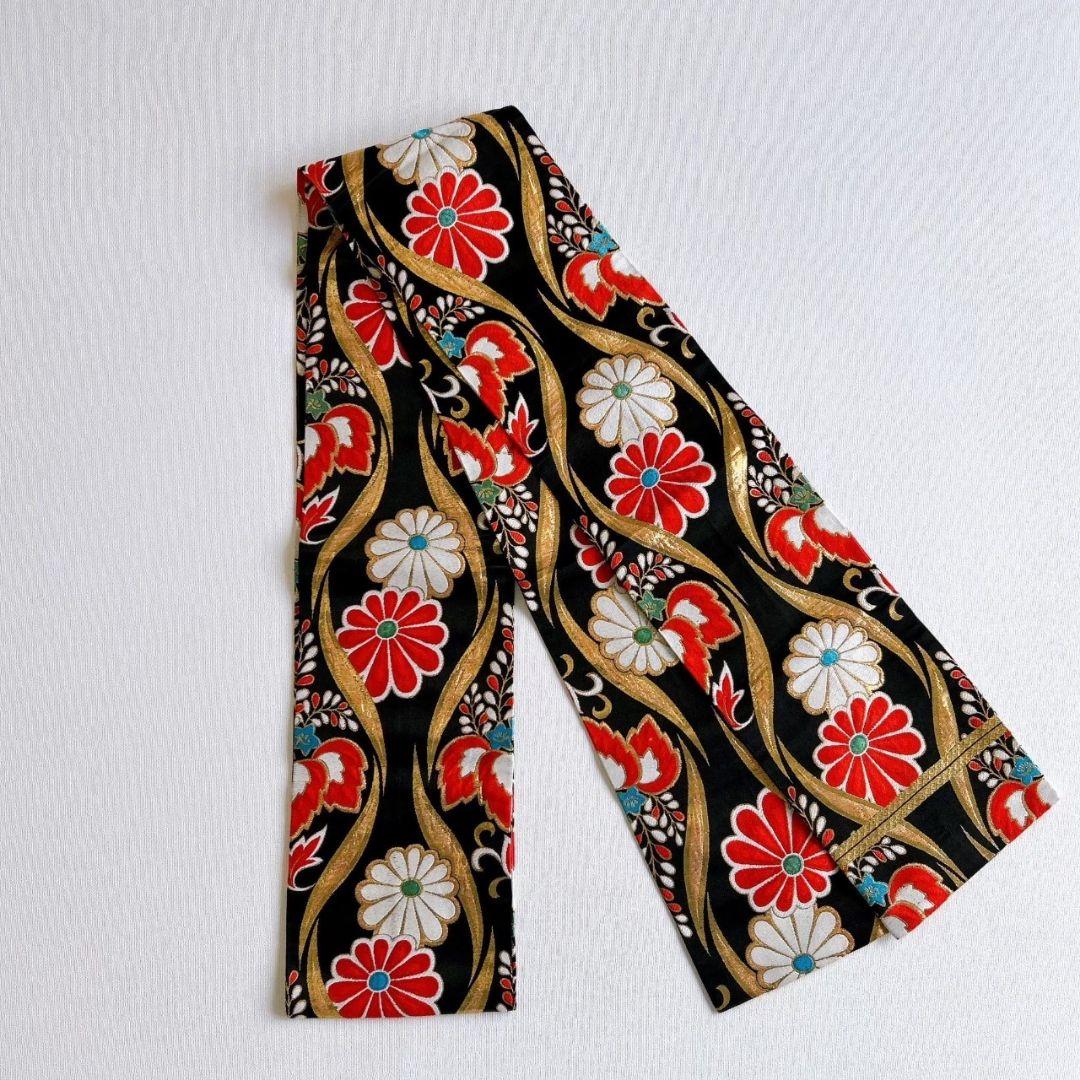 七五三　７歳フルセット　アンティーク　長着＆帯＆長襦袢＆草履＆小物セット　赤地