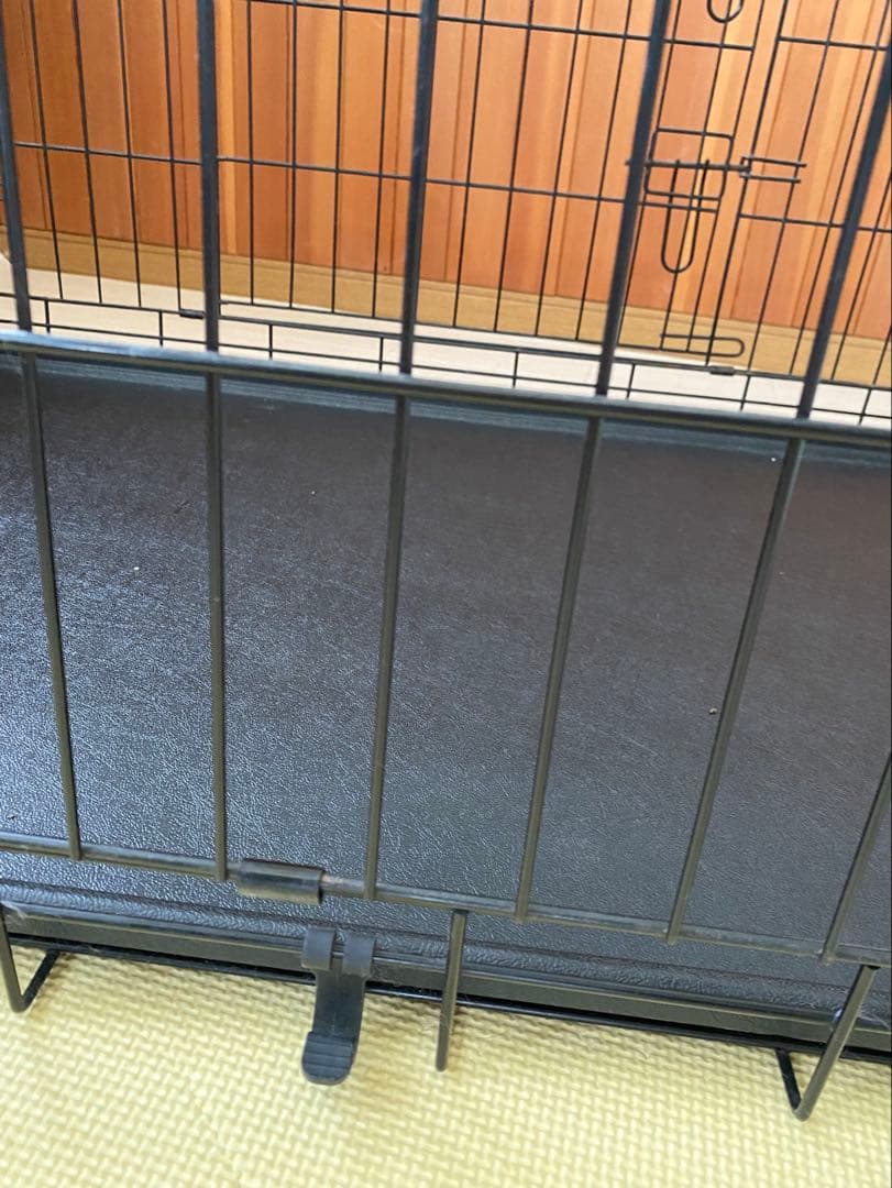 BLACK◆大型犬用折りたたみ金属ケージ