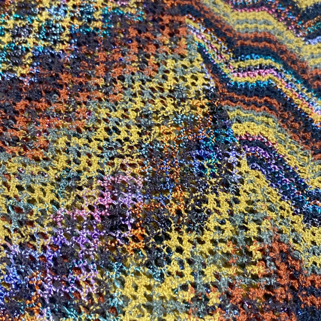 DE0013【ミッソーニ】ニットワンピース【44】アンサンブル 透かし編みベスト