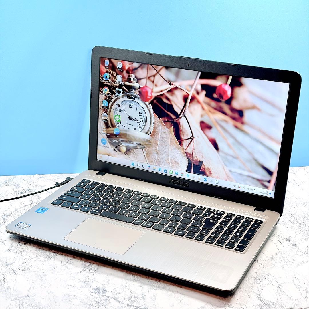 設定済✨初心者におすすめ♪✨オフィス✨カメラ✨ASUS✨ブラック✨ノートパソコン