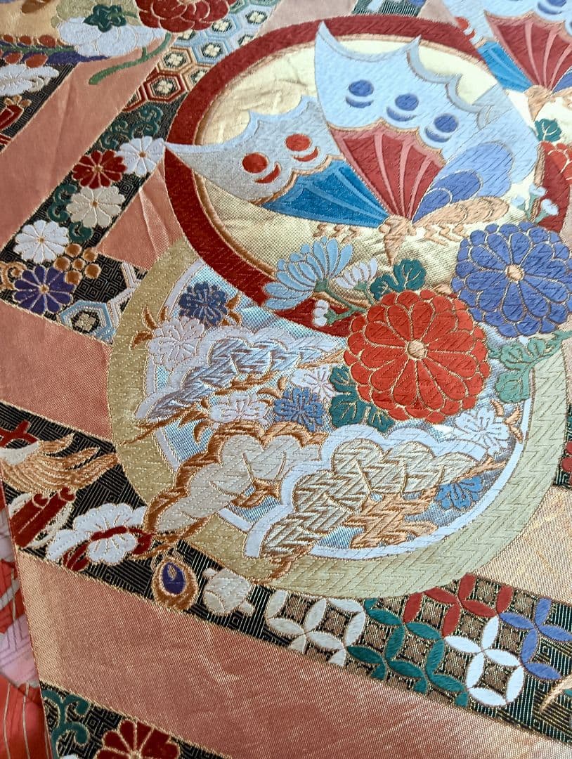 吾妻徳穂　吉澤友禅　振袖フルセット　美品　朱系　華やか　丈161 裄67.5