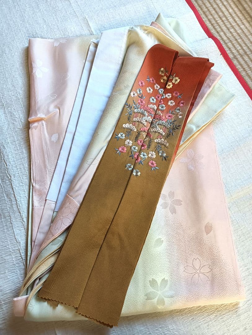 吾妻徳穂　吉澤友禅　振袖フルセット　美品　朱系　華やか　丈161 裄67.5