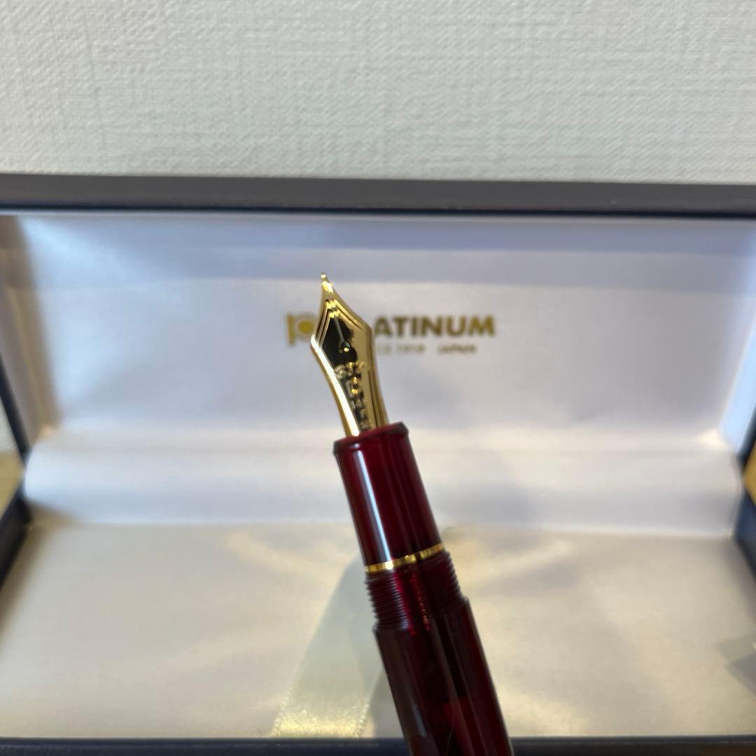 未使用　プラチナ 万年筆 センチュリー#3776 ブルゴーニュ