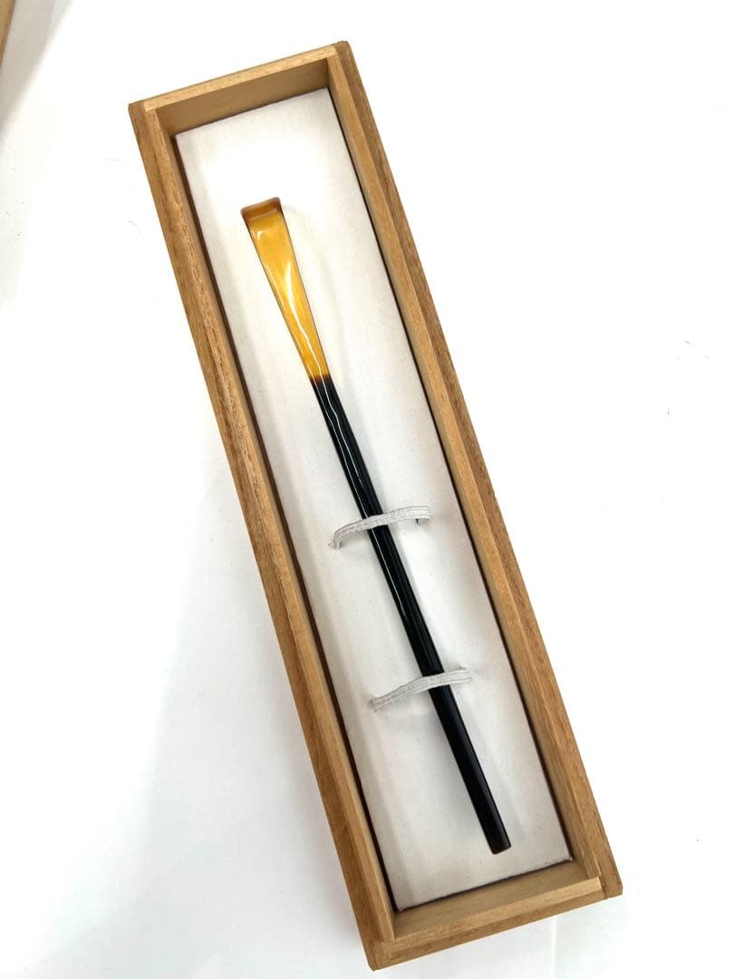 京都祇園　丹羽鼈甲店製　鼈甲茶杓 桐箱入り　未使用　貴重な極美品！