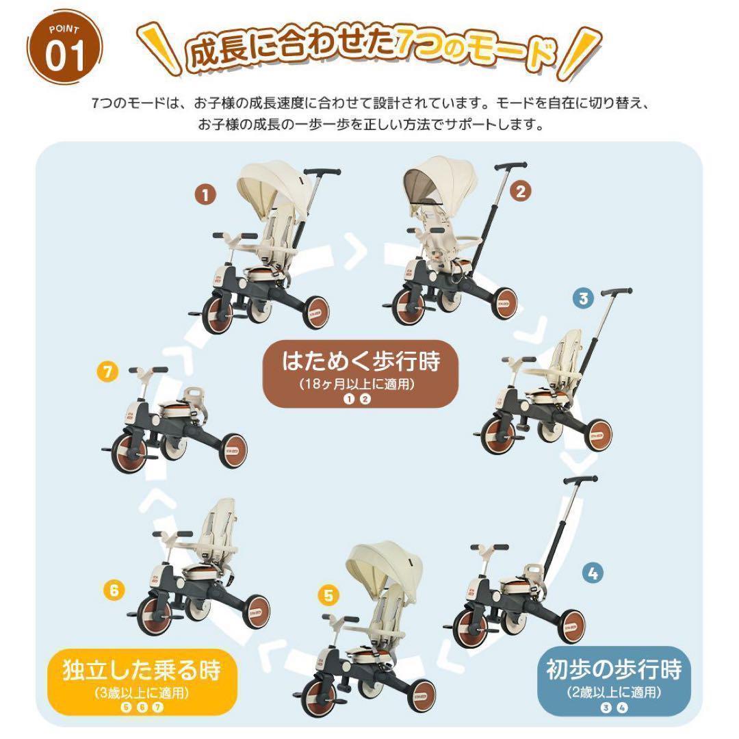 三輪車 コンパクト　ワンタッチ折りたたみ サンシェード　クリスマス　プレゼント