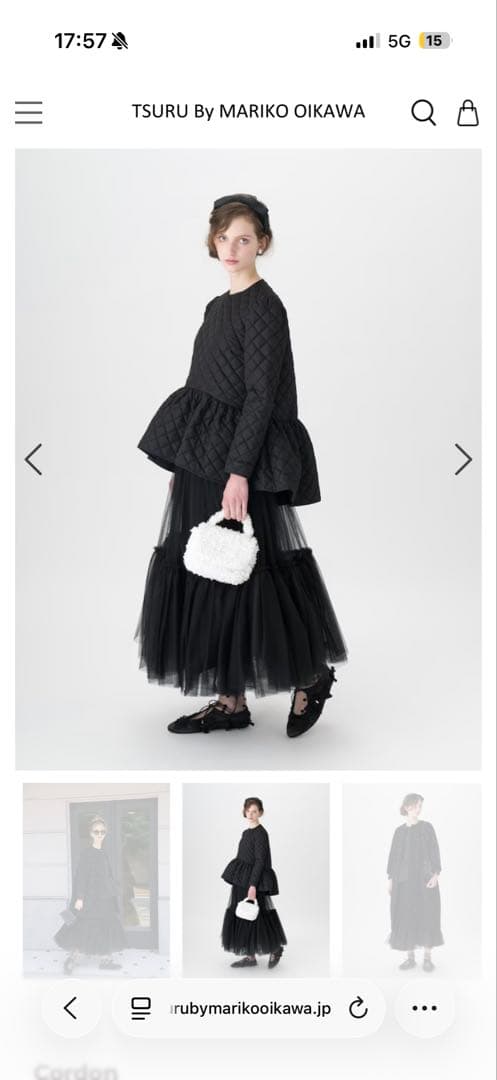 TSURU ブラック フラットシューズ