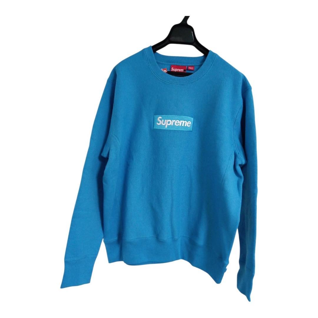 送料込 シュプリーム SUPREME ボックスロゴ スウェット ブルー