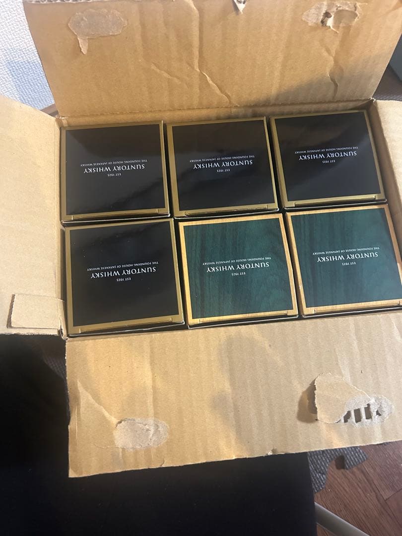 山崎18年空瓶４本白州18年空瓶２本 カートン、段ボールセット