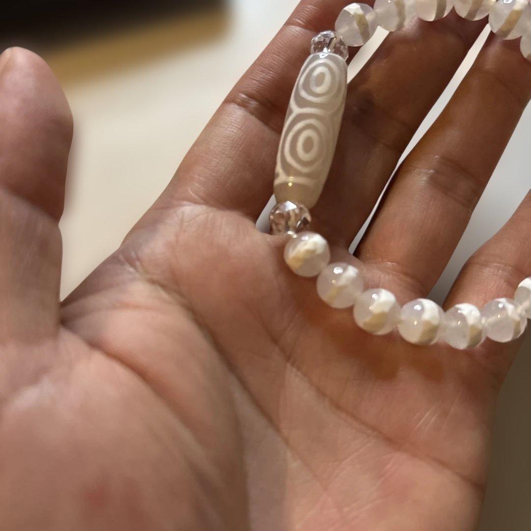 守ってくれる！老玉髄白天珠、龍眼天珠、線天珠たん！すごい！