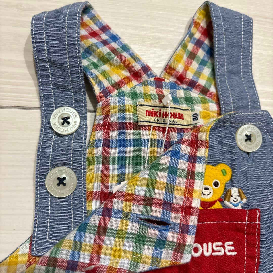 ミキハウス 80サイズ デニムロンパース