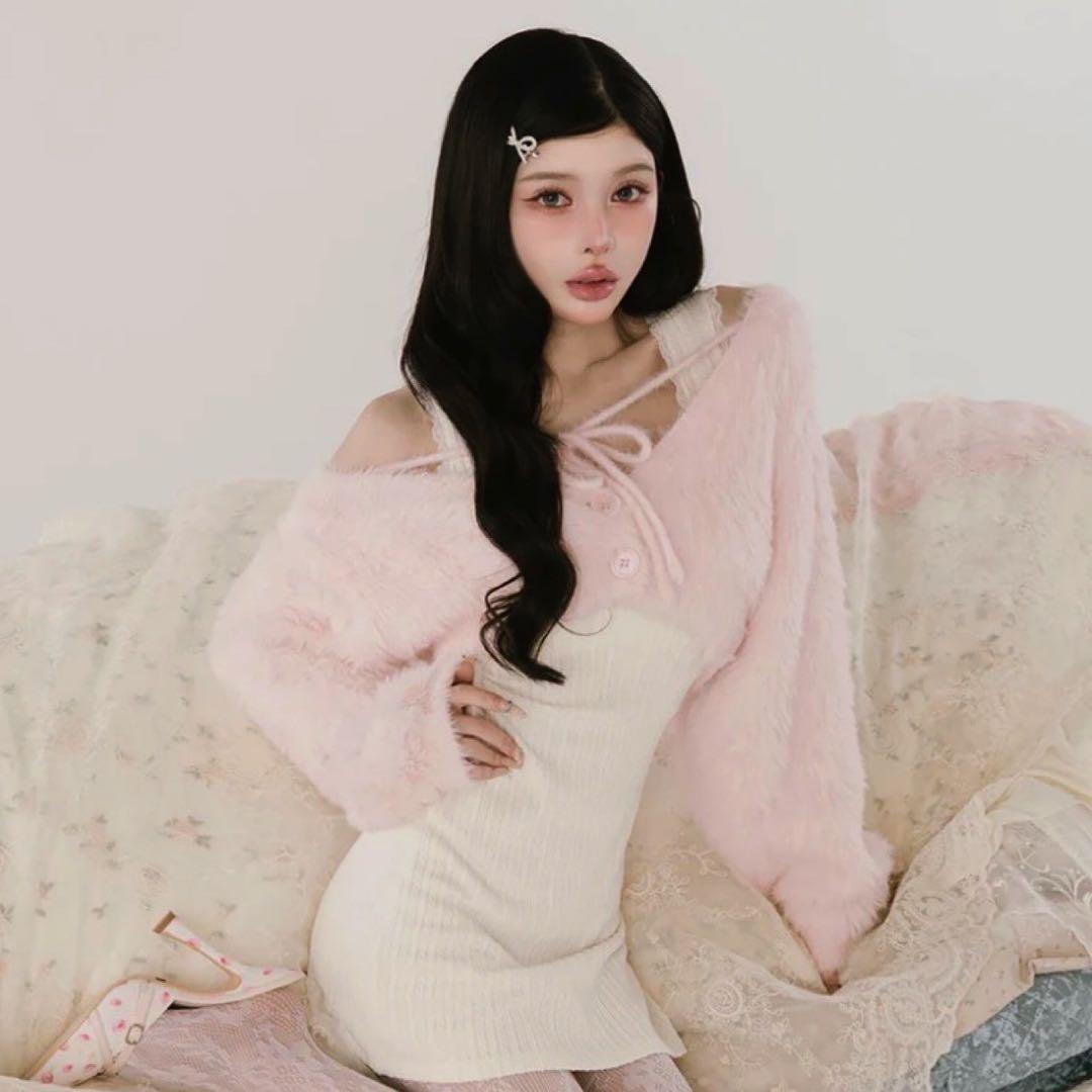 新品未開封　ダーリッチ　ケーブルニットソーセットミニワンピースdarich F