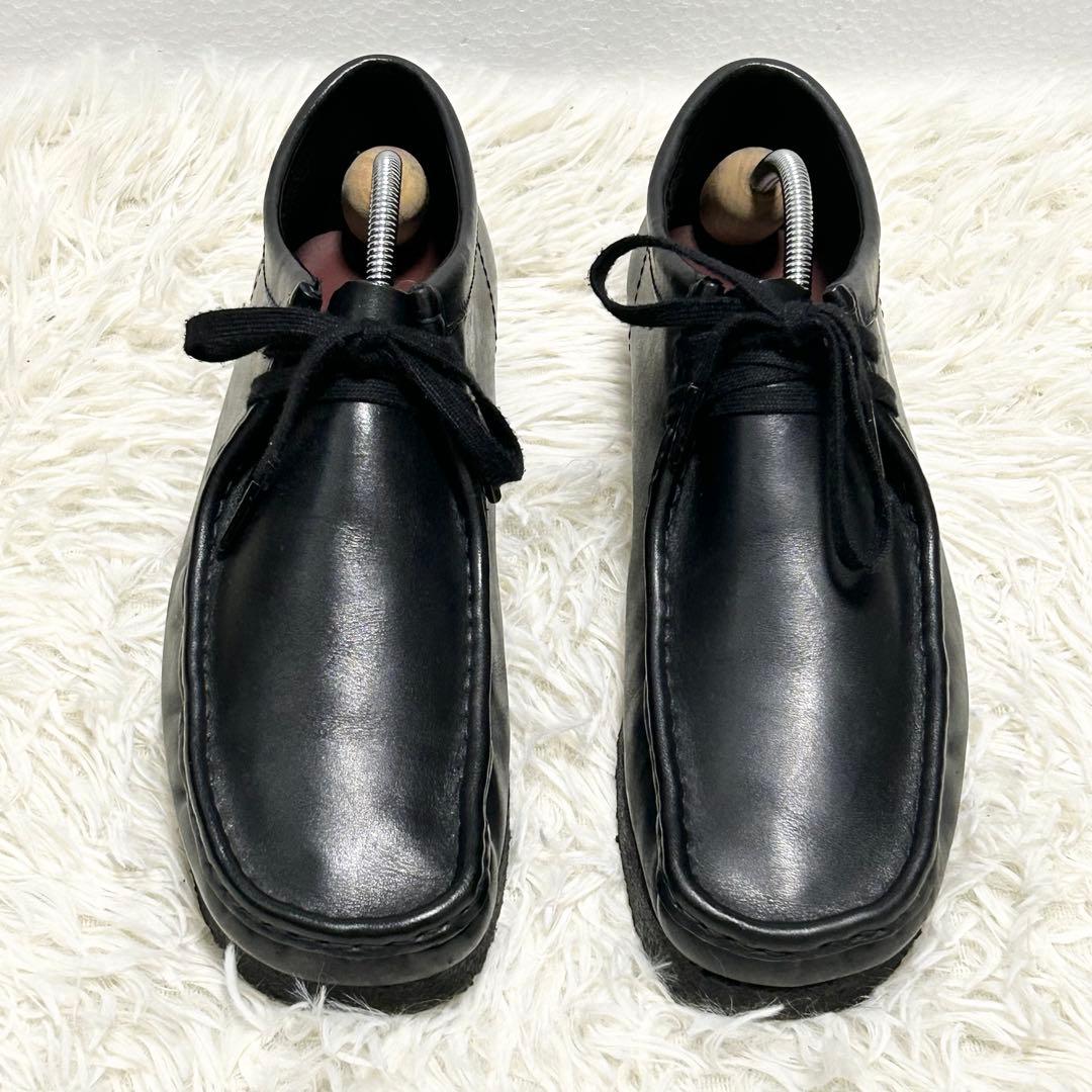 ✨美品✨クラークス Clarksワラビー ブラック オールレザー モカシン26㎝