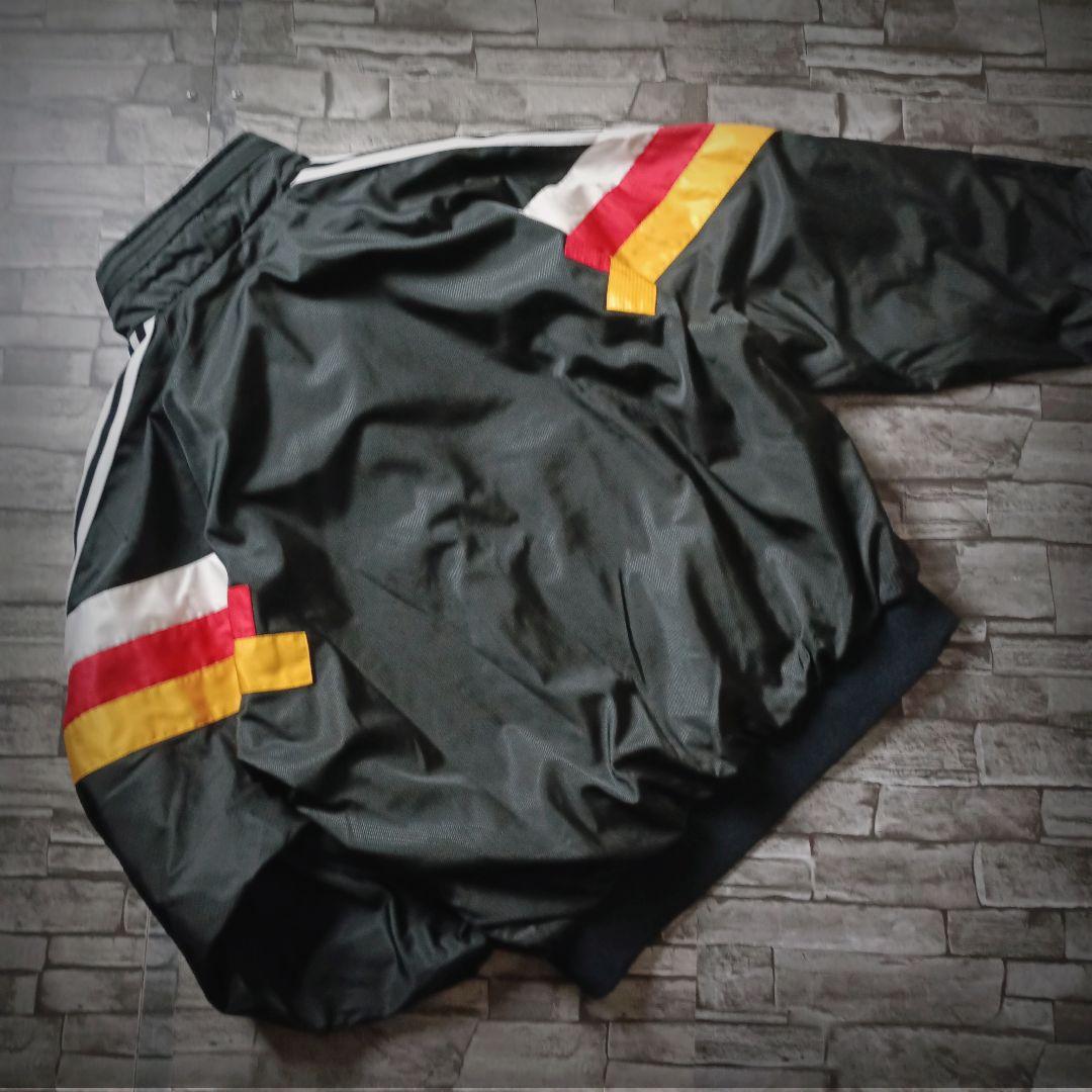 当時物☆90sアディダスナイロンジャケット デサント 刺繍ロゴ ワイド 短丈