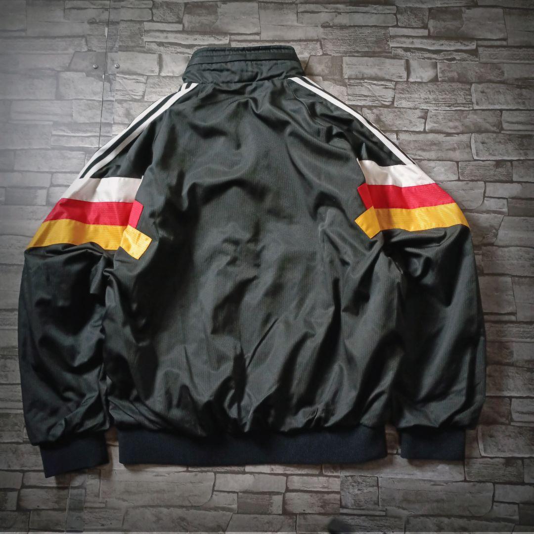 当時物☆90sアディダスナイロンジャケット デサント 刺繍ロゴ ワイド 短丈