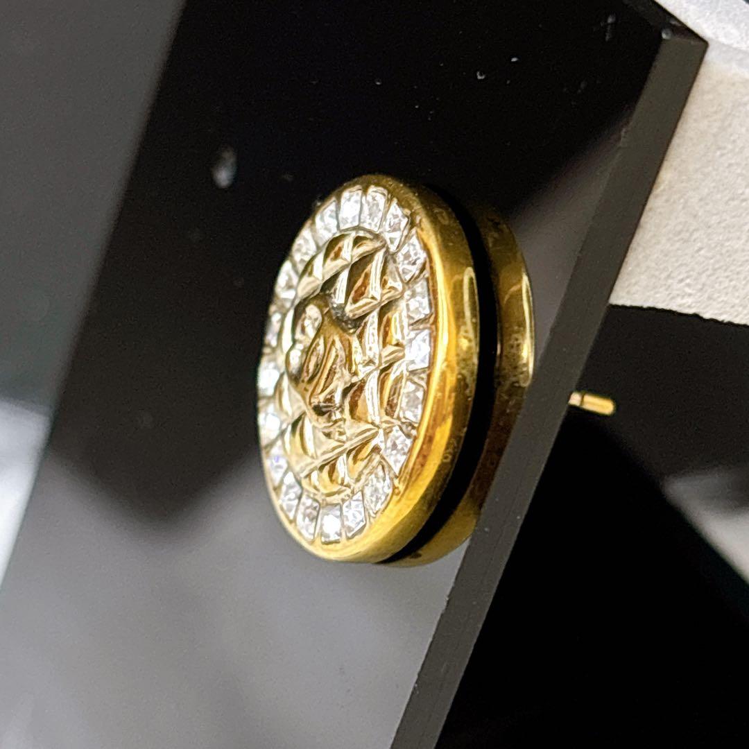 美品✨シャネル　ピアス　ココマーク　マトラッセ　ラインストーン　ラウンド　ダイヤ