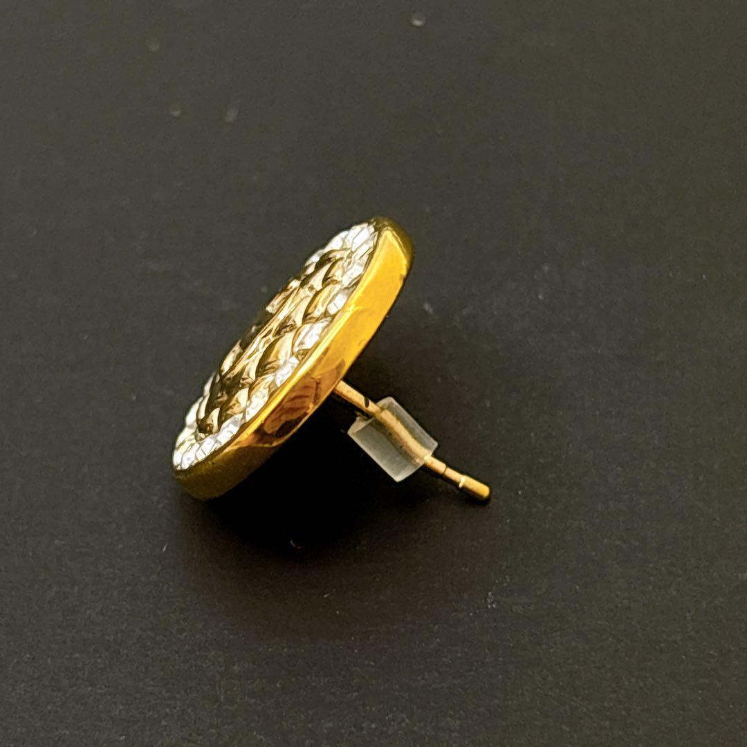 美品✨シャネル　ピアス　ココマーク　マトラッセ　ラインストーン　ラウンド　ダイヤ
