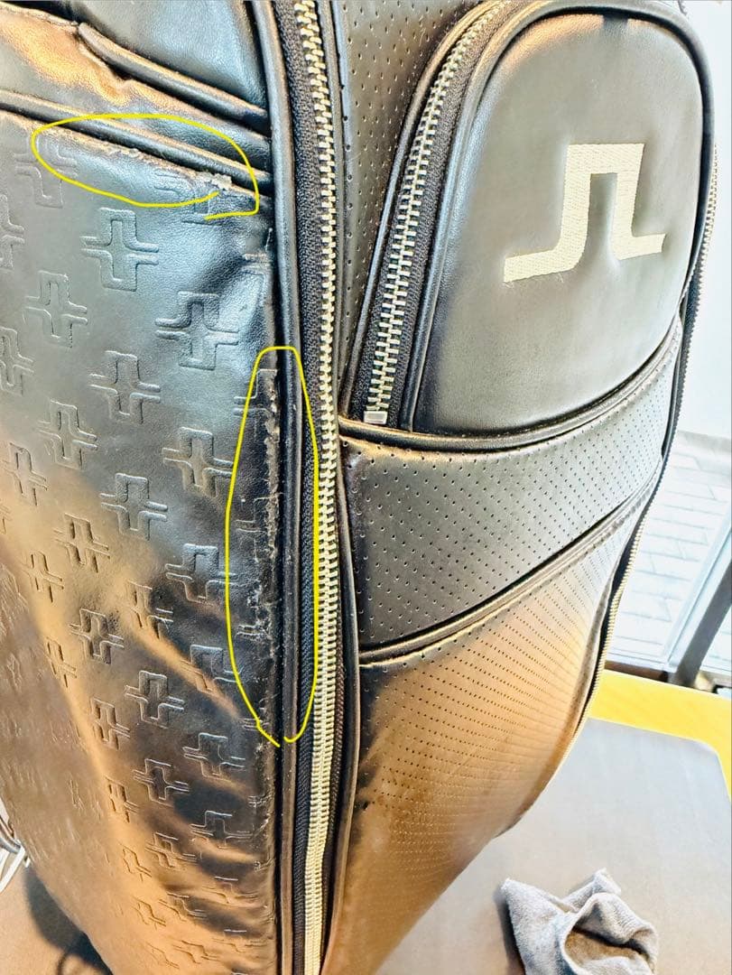 J.Lindeberg リンドバーグ キャディバッグ ゴルフ 黒 ロゴ型押し