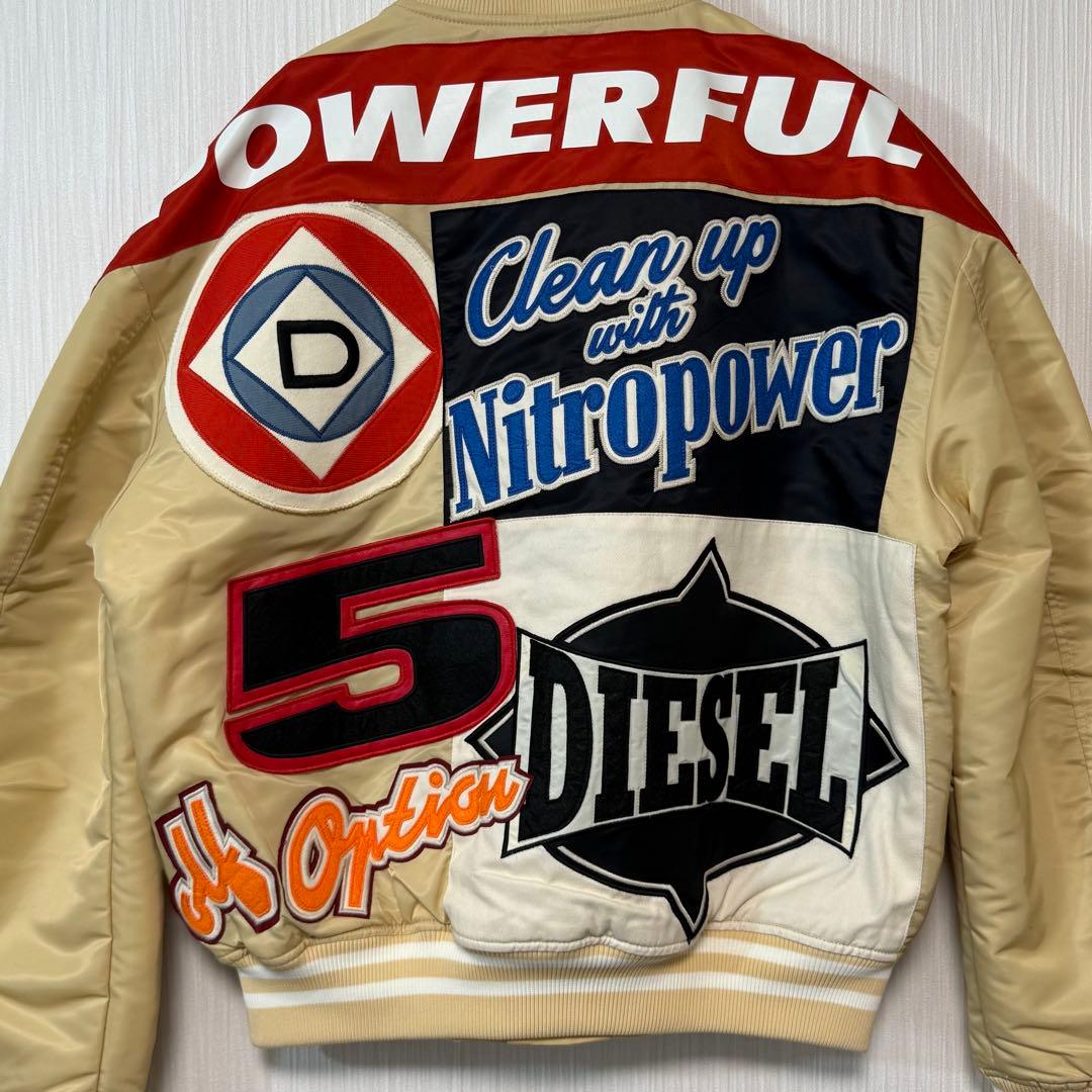 沖*三様 美品 DIESEL スタジャン レーシングジャケット ワッペン ボンバ