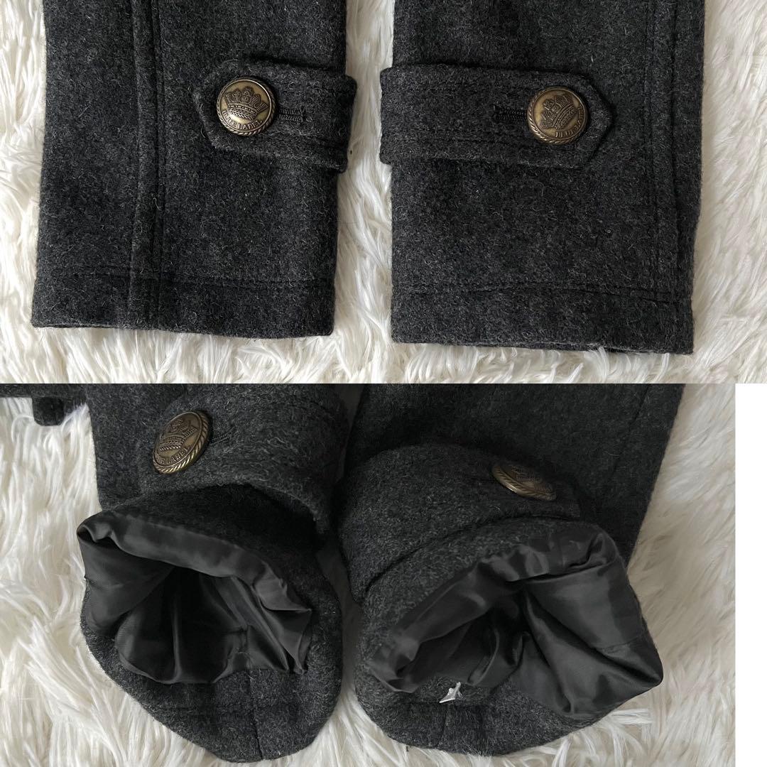 バーバリーブルーレーベル ノバチェック 金ボタン ピーコート ナポレオン 38