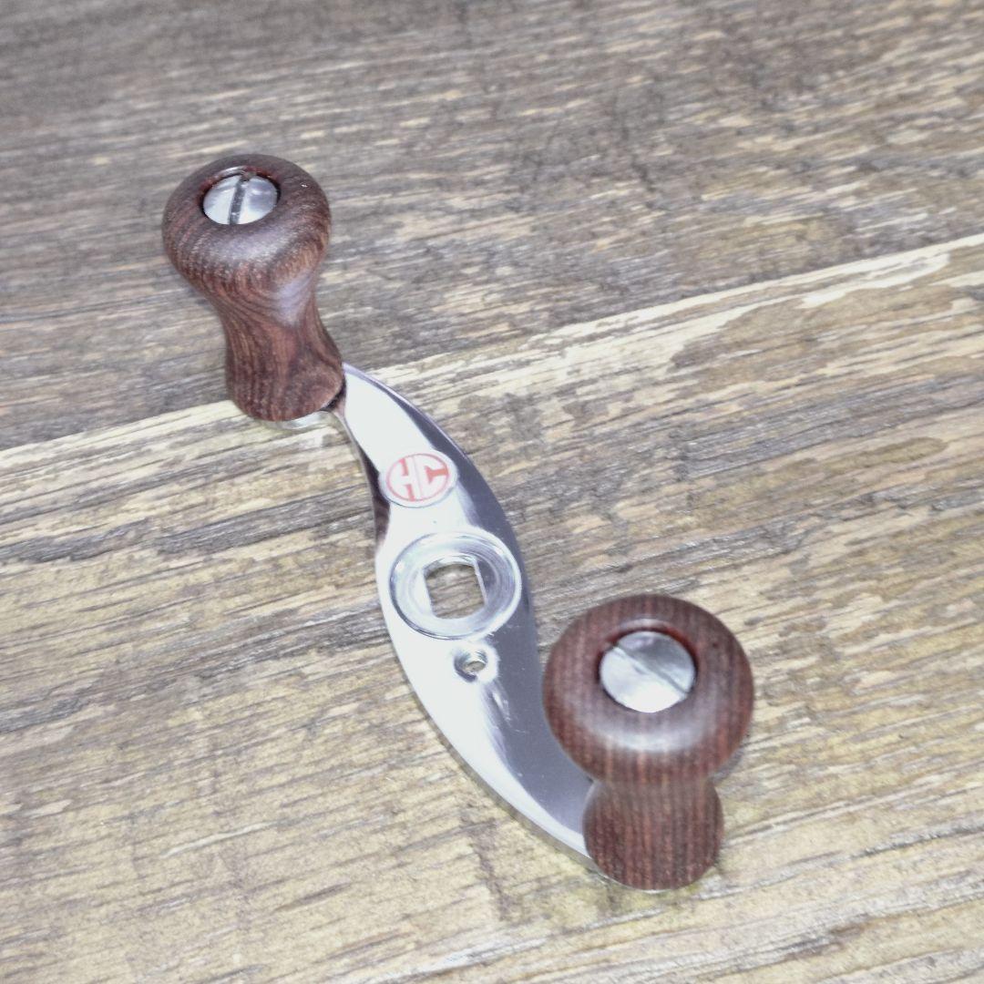 ハネダクラフト S型ハンドル70mm 左用 ウッドノブ