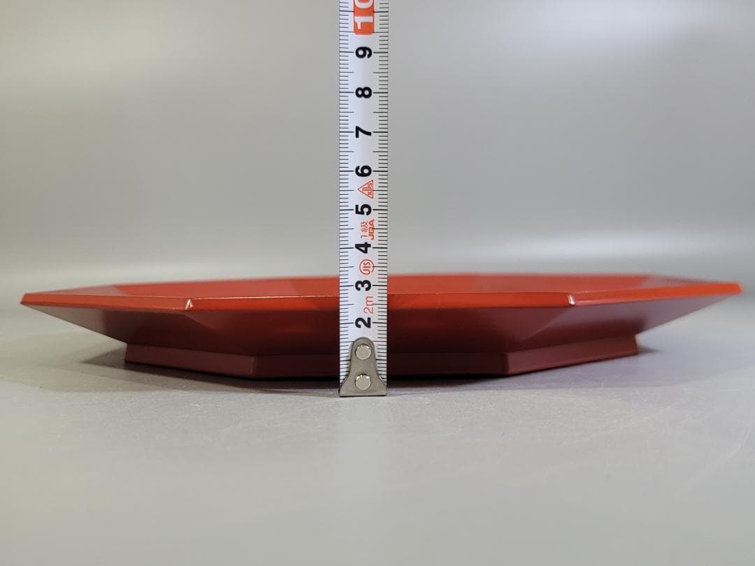 茶道具 木具師 橋村萬象 作 唐草蒔絵 朱八角盆 裏千家 淡々斎書