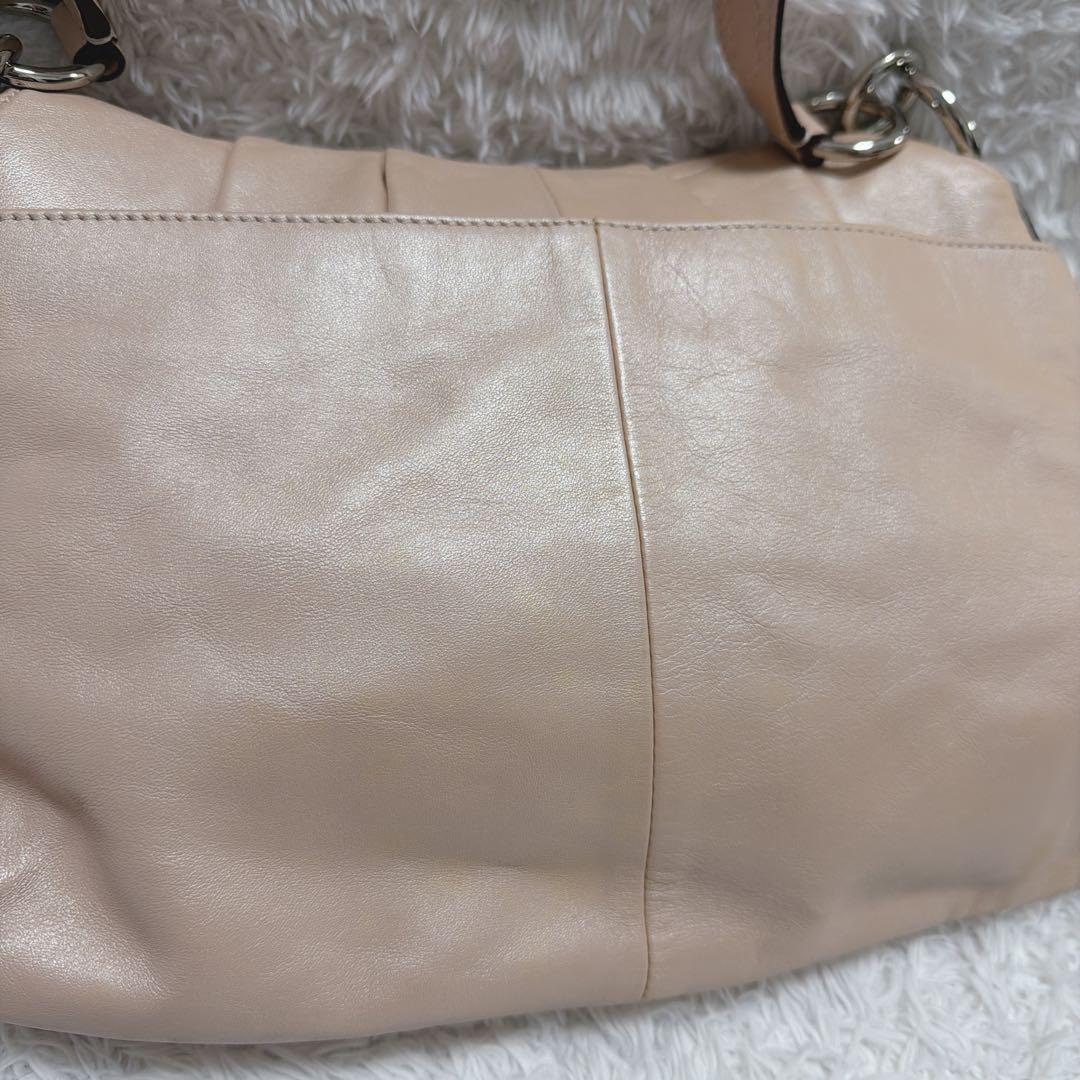 良品 コーチ ハンドバッグ ワンショルダー ソーホー シルバー金具 革 ピンク