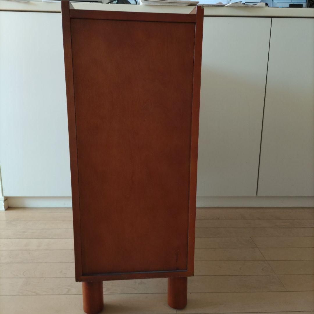 ６０％オフ【未使用に近い】 サイドテーブル ラタン調 引出し付テーブル 木製