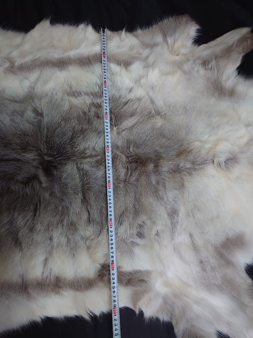 （希少）トナカイ　リアルファー　レザー　毛皮ラグ 　ノルウェー　北欧