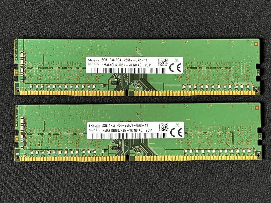 動作確認済 SK Hynix 16GB (8GBx2) DDR4 2666MHz