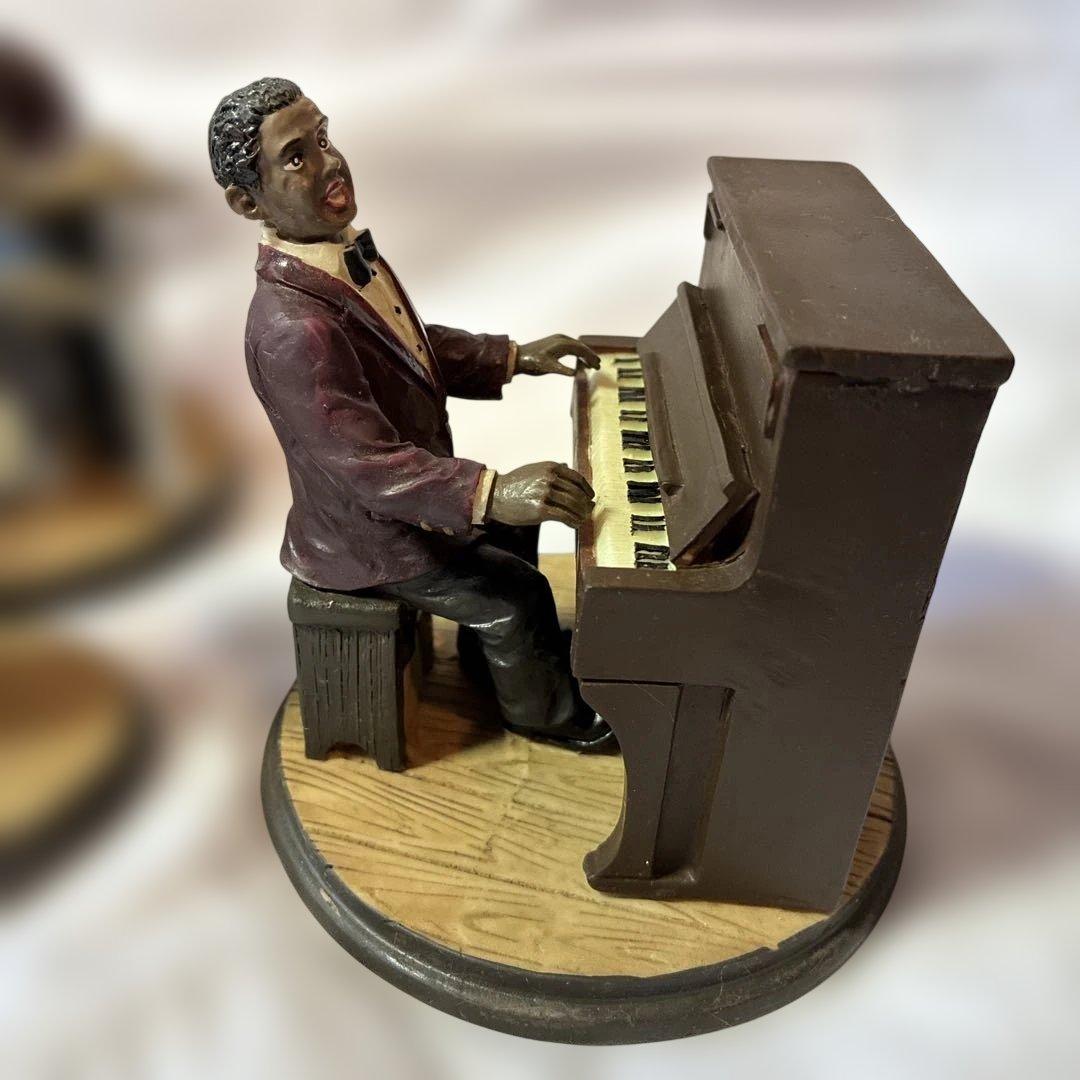 【希少】美品　レトロ　骨董品　ジャズバンドフィギュア　黒人　置物　コレクター　7