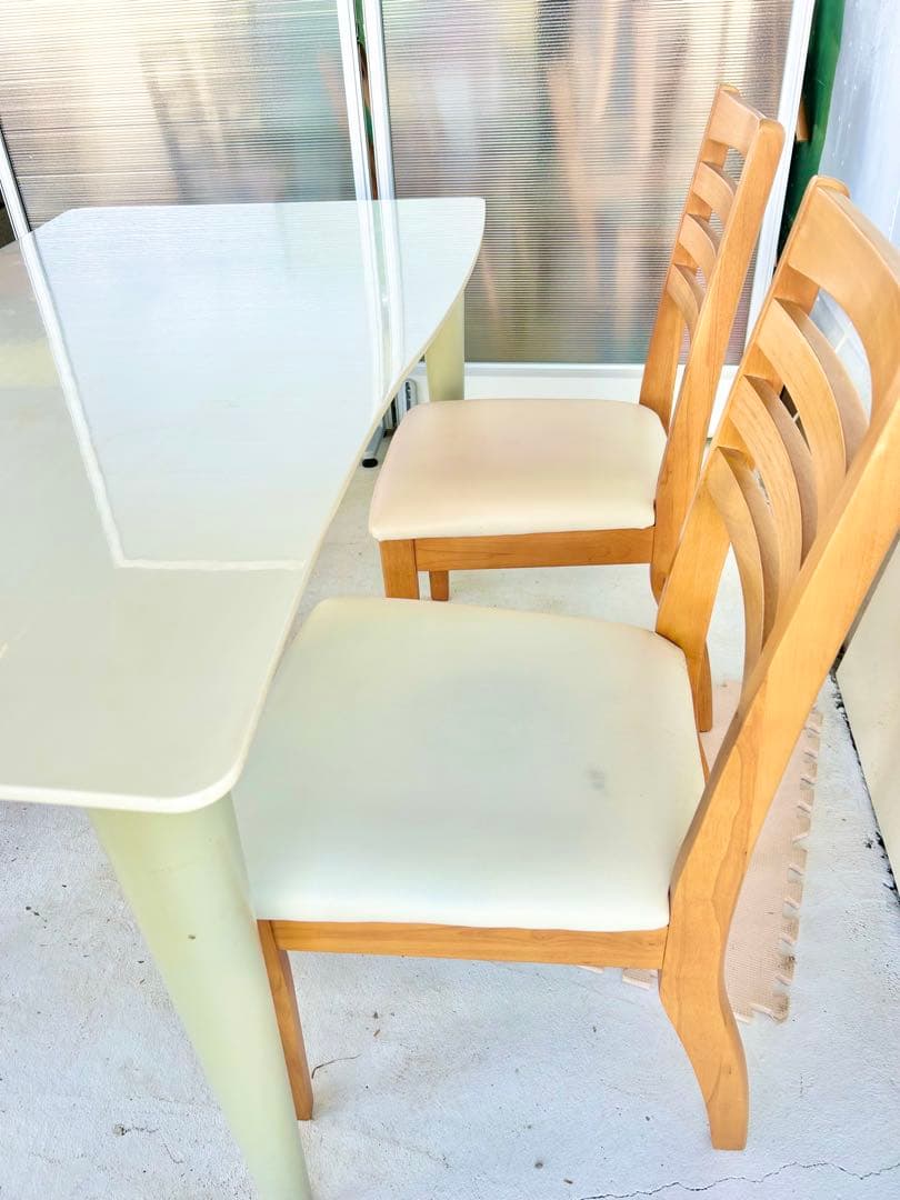 383 マナベインテリア　ダイニングチェア 2脚　ナチュラル 北欧　カフェ　a