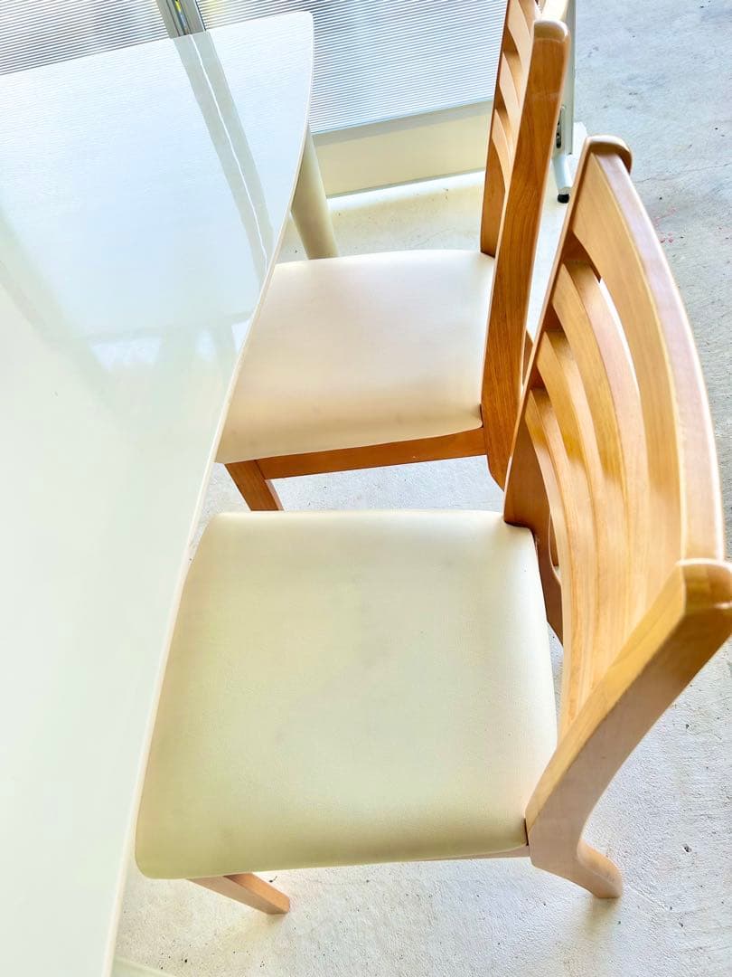 383 マナベインテリア　ダイニングチェア 2脚　ナチュラル 北欧　カフェ　a