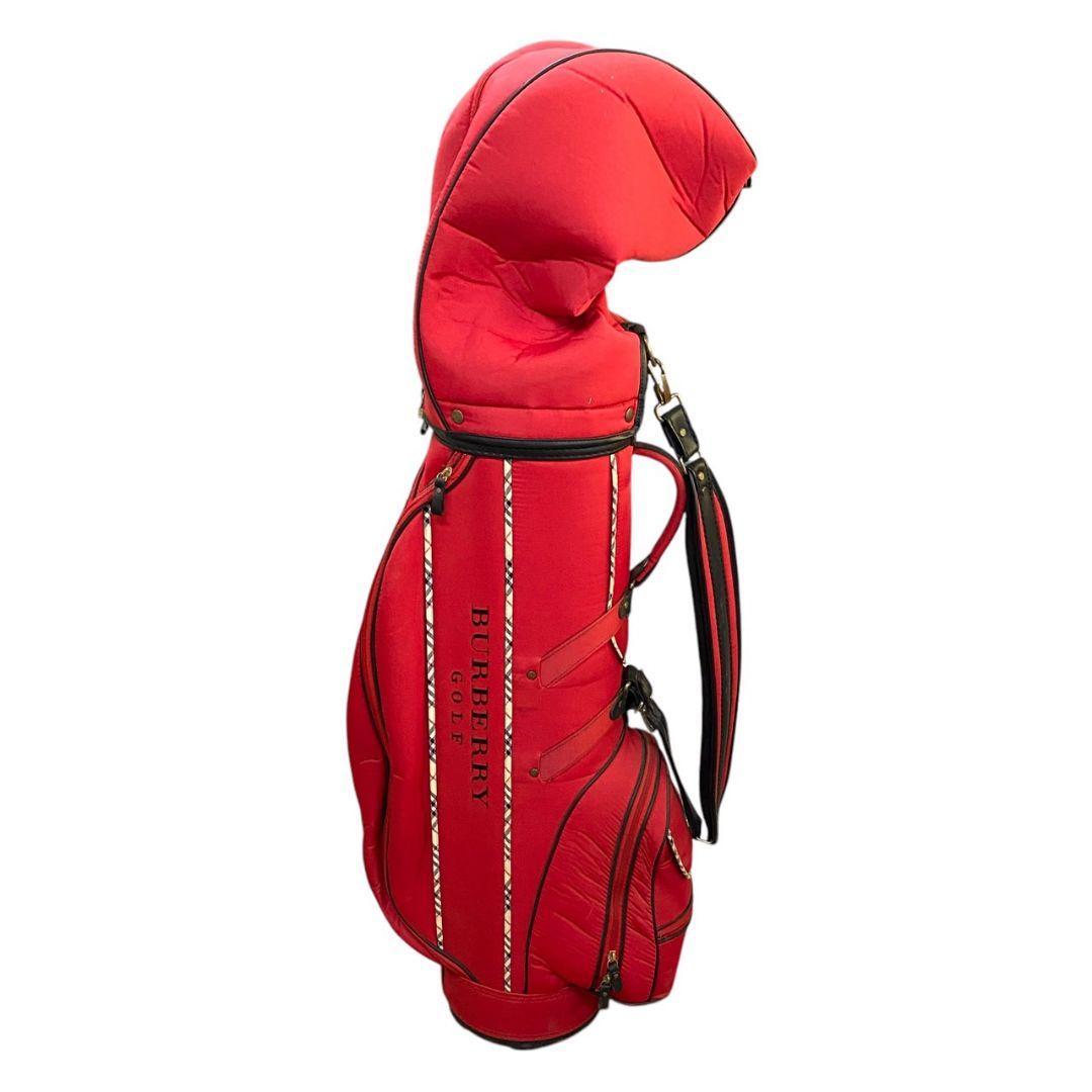 Y♪ Burberry Golf バーバリー キャディバッグ 赤×ノバチェック