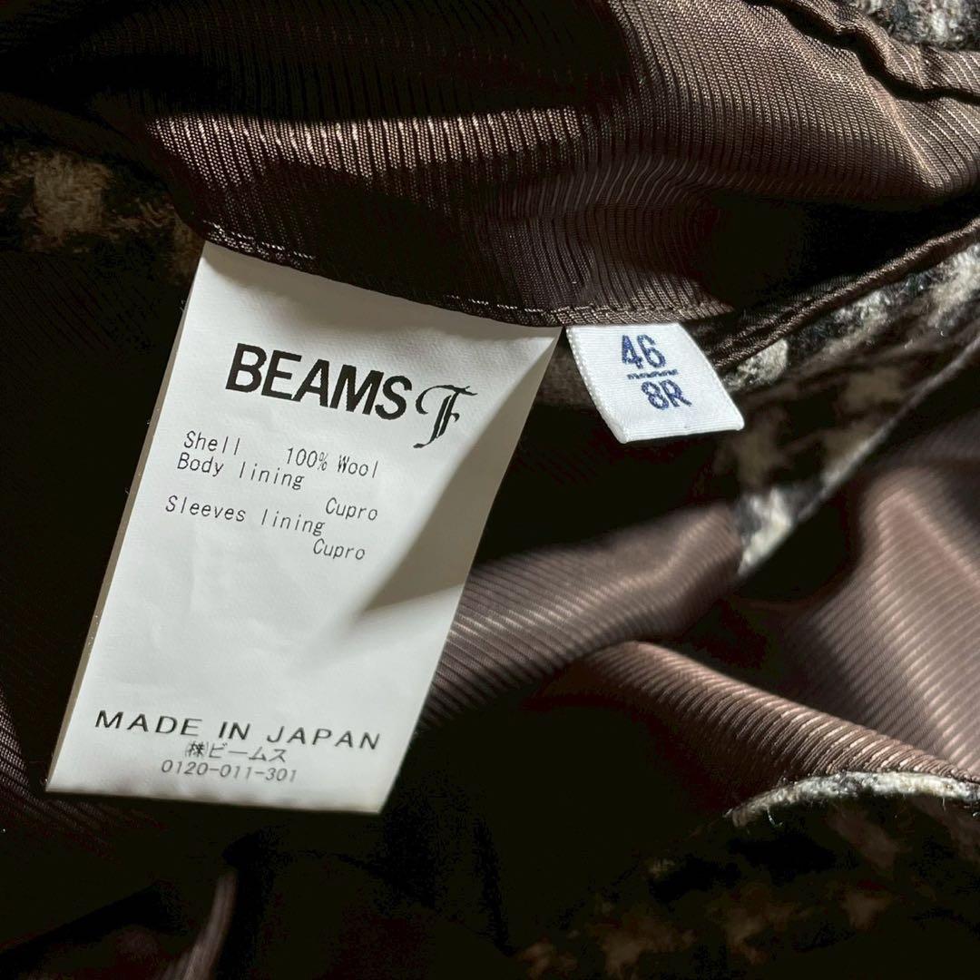 極美品 ビームスエフ BEAMS F ハウンドトゥース ジャケット 46 8R