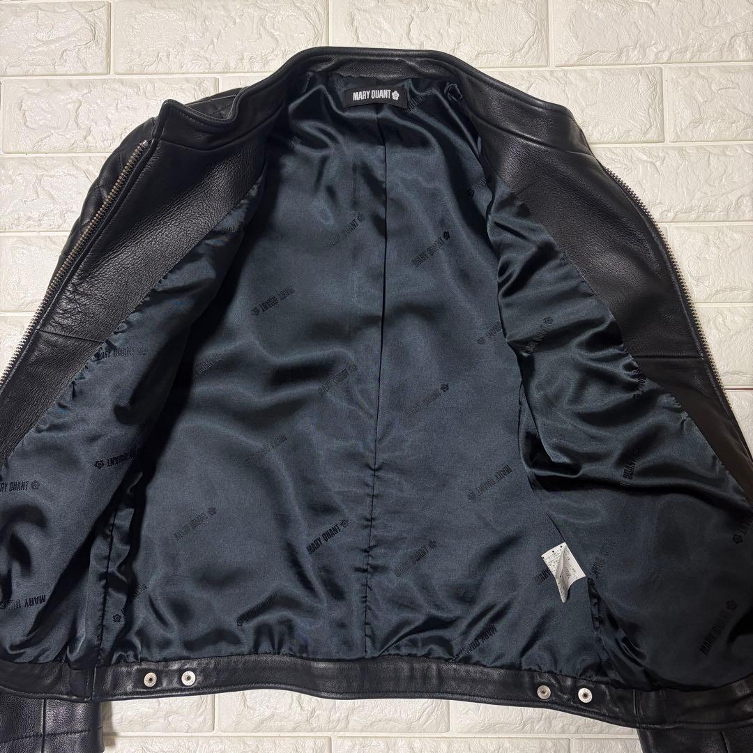 超希少 MARY QUANT レザージャケット ライダース 羊革 M ブラック