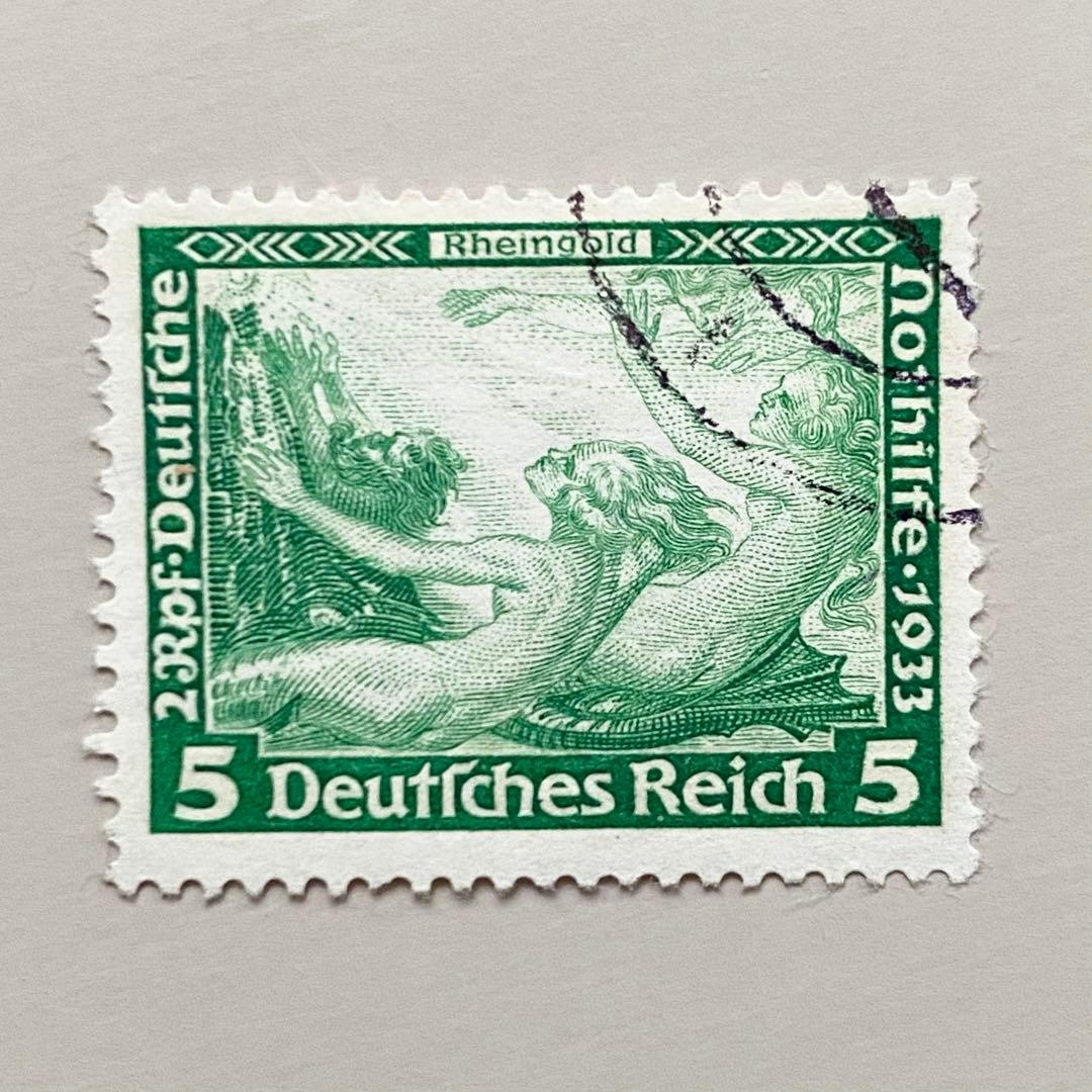 外国切手9枚（ドイツ：1933年、慈善切手、ワグナーのオペラ）