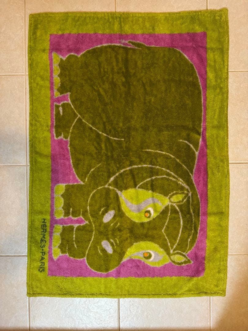 K*★様 お値下げ中　美品 エルメス ビーチタオル ラグマット カバ