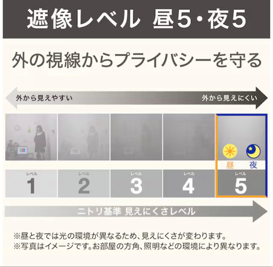 ニトリ セミオーダーレースカーテン 幅210cm 丈196cm ポリエステル製