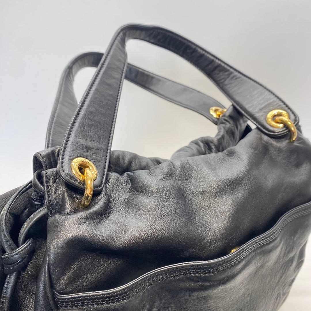 ロエベ ナッパレザーハンドバッグ ブラック アナグラム