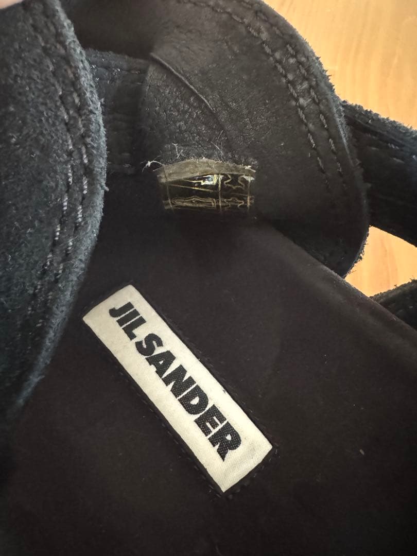 JIL SANDER スエードサンダル バックル ブラック 42