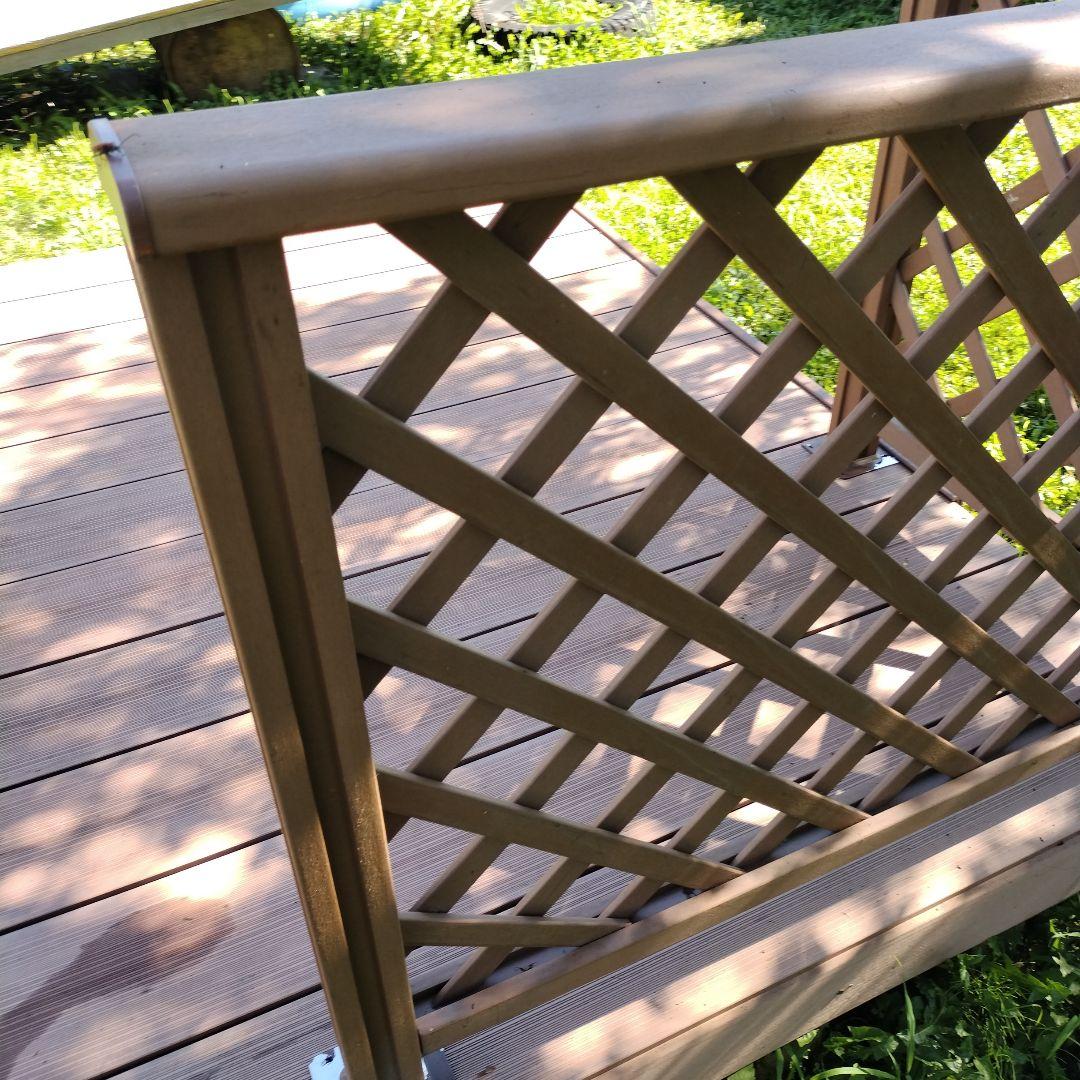 大型　ウッドデッキ　デッキ　人工木　樹脂　フェンス付き　耐久性　引き取り　岩手