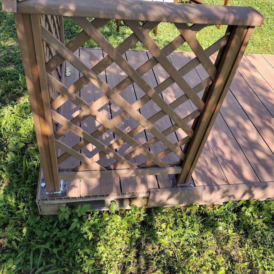 大型　ウッドデッキ　デッキ　人工木　樹脂　フェンス付き　耐久性　引き取り　岩手